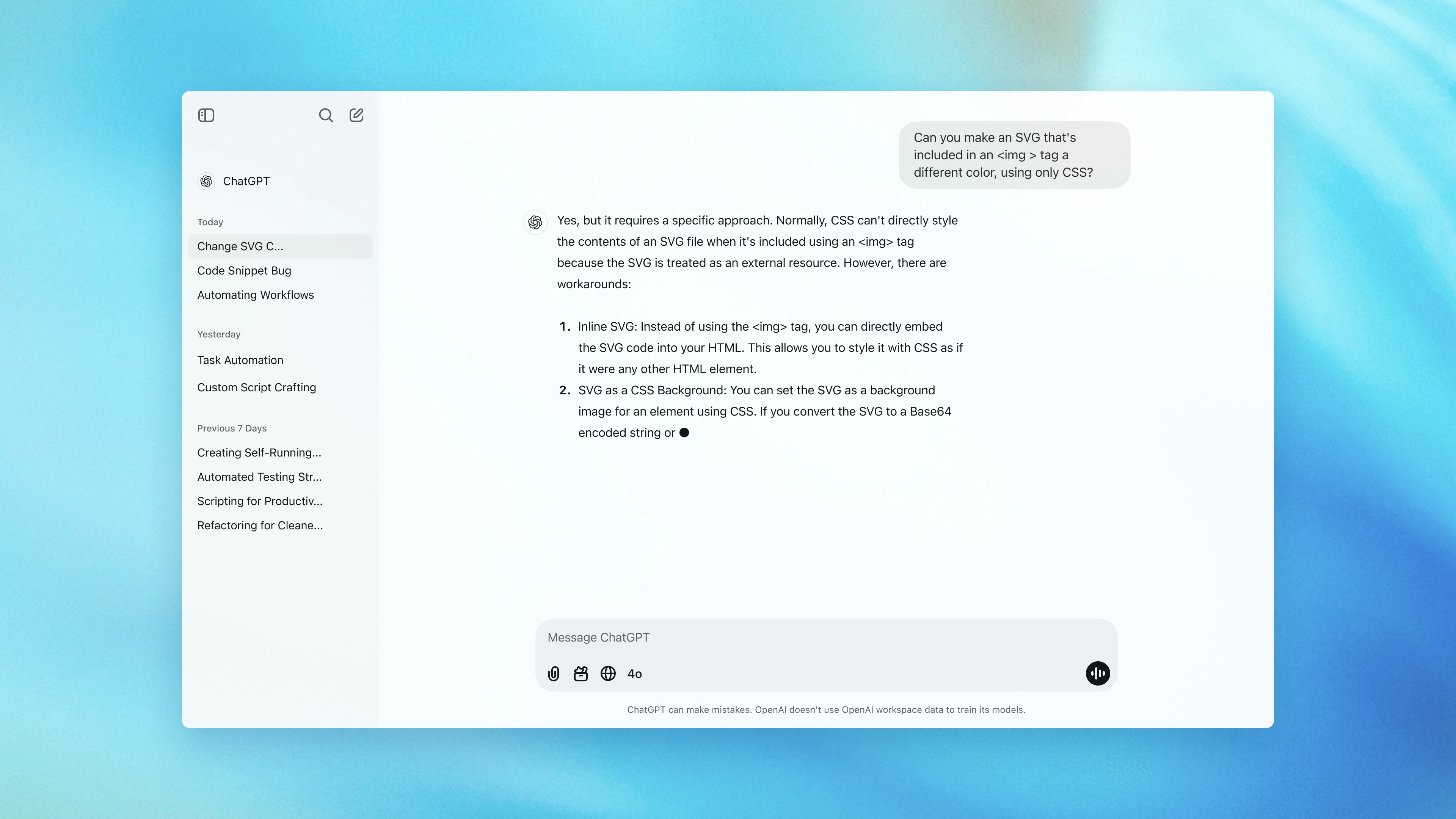 ChatGPT Capabilities